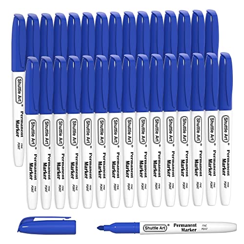 Shuttle Art Permanent Markers Bundle, 30 Pack Red and 30 Pack Blue Permanent Marker set,Fine Point, Works on Plastic,Wood,Stone,Metal and Glass for Shuttle Art