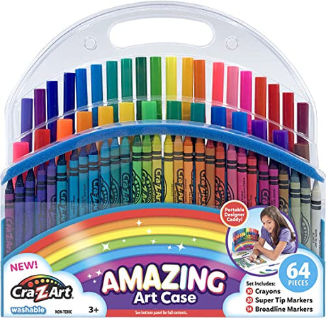 Cra-Z-Art 64pc Amazing Art Case featuring Crayons and Markers Cra-Z-Art