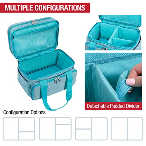 SINGER Sewing Accessories Organizer (Bag Only) – Double Layer Portable Sewing Storage Bag with 2 Detachable Pouches and 18 Storage Compartments,