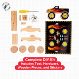 DIY Wooden Monster Truck w/ Stickers - Kids Building Kit - Stem Building Toys - Wood Crafts for Kids - Building Kits for Kids - Woodworking Kits for Little Jupiter