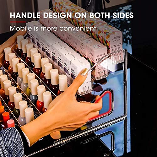 YIEZI Nail Polish Organizer 84 Bottles of 7 Layers Sunglass Organizer Acrylic Display Rack Eyeglasses Storage Essential Oils Holder Makeup Organizer YIEZI