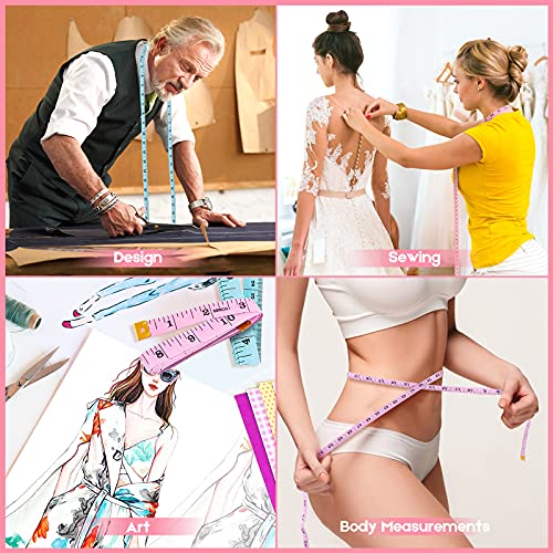 Tape Measure, iBayam Soft Ruler Measuring for Body Weight Loss Fabric Sewing Tailor Cloth Vinyl Measurement Craft Supplies, 60-Inch Double Scale iBayam