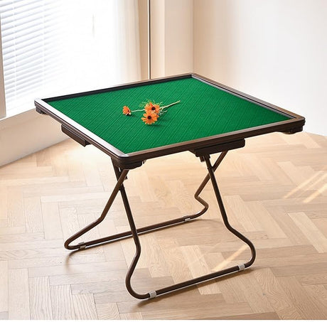 MJTABLE Mahjong Table, 35" Card Tables Folding Square with 4 Cup Holders & 4 Drawers for 4 People, Wear-Resistant Desktop Majiang Table for Poker MJTABLE