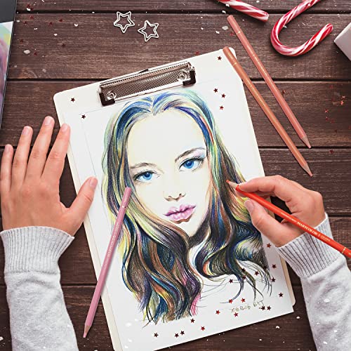 MARTCOLOR Skin Tone Colored Pencils for Portraits and Skintone Artists, 24 Colors Oil Color Pencils for Drawing, Sketching, Adult Coloring, Shading, MARTCOLOR
