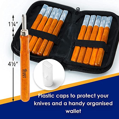 26-Pieces Wood Carving Tools Kit for Beginners, Professionals, Super Sharp High Carbon Wood Carving Knife Set, Whittling Kit for Multipurpose - WoodArtSupply