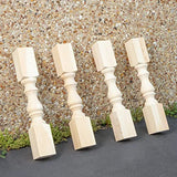 CAROLINA LEG CO. Chunky Monastery Farmhouse End Table Legs - Unfinished - DIY Furniture - Turned Legs - Set of 4 - Dimensions: 3.5" x 23" CAROLINA LEG CO.