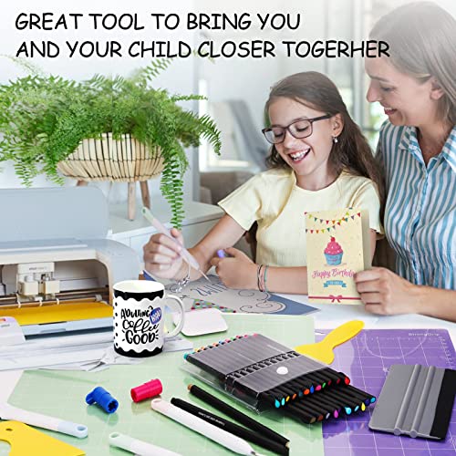 Accessories Bundle for Cricut Machine Maker, Compatible with Cricut Machine, Cricut Maker Weeding Tool, Colored Pencil, Cutting Mat, Scraper, Ruler, - WoodArtSupply