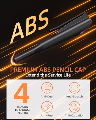 Nicpro 2Pack Carpenter Pencil with Sharpener, Mechanical Carpenter Pencils with 26 Refills (Red, Black, Yellow), Deep Hole Marker Construction Heavy Nicpro