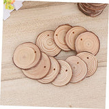 DECHOUS 40 Pcs Natural Wood Slices Scrapbook Kits for Adults Adult Craft Unfinished Hanging Craft Xmas Unfinished Wood Slice Wooden Hanging Christmas DECHOUS