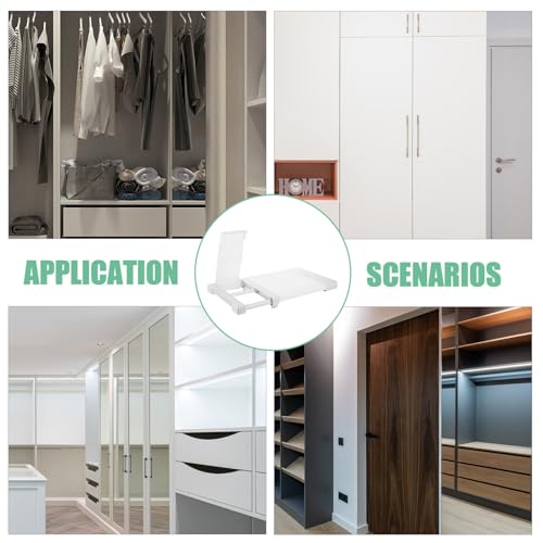 Alipis Expandable Closet Tension Shelf Rod Adjustable Metal Storage Rack Cabinet Organizer DIY Divider Separator Shelves for Wardrobe Cupboard Alipis