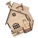 PartyKindom 1 Set DIY Music Box Wood House Figurines Christmas Village Scene Kids DIY Materials Unfinished Wood Xmas House Wooden Toys Educational PartyKindom