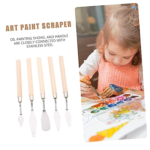 ibasenice 5pcs Art Scraper Metal Spatula Metal Tray Stainless Steel Spatula Metallic Spray Paint Spray Paint for Metal Drawing Scrapers Art Painting ibasenice