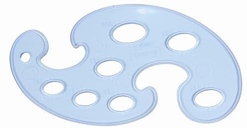 French Curve Ruler in Transparent Reusable Plastic Template Useful as Drafting Tool for Professional Drawing Instrument and Graphing at Work, School Yosogo