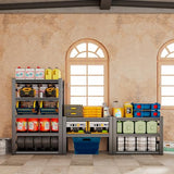 SFTORMAS 72" H Heavy Duty Garage Shelving, 5 Tier Adjustable Metal Shelving, 15.75" D X 35.3" W X 72" H, Black SFTORMAS