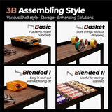 HOMEDANT House Z-Beam 48" Wide Heavy Duty Garage Storage Shelving Adjustable 5-Tier Metal Shelves Laminated Wood Organization Shelf Industrial HOMEDANT