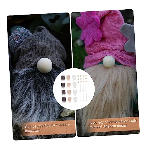 COHEALI 1 Set Braid Suit Hand Made Gnome Beards Craft Fur Gnomes Beard Mini Unfinished Wooden Balls Faux Dwarf Beard Faux Fur Fabric Craft DIY Gnome COHEALI