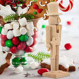Didiseaon Xmas Blank Nutcracker Wooden Christmas Nutcrackers Unfinished Nutcracker Ornaments, Unpainted Puppet Walnut Soldier for Xmas Arts Project Didiseaon