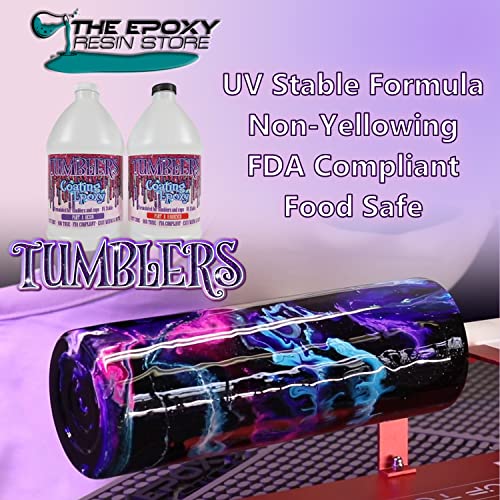 The Epoxt Resin Store - Tumbler Coating Epoxy Resin, Super Gloss Shine, Fast Cure, Self Leveling, Low Odor, Easy Mixing (1-1), UV Stable, 2 Part 1 - WoodArtSupply