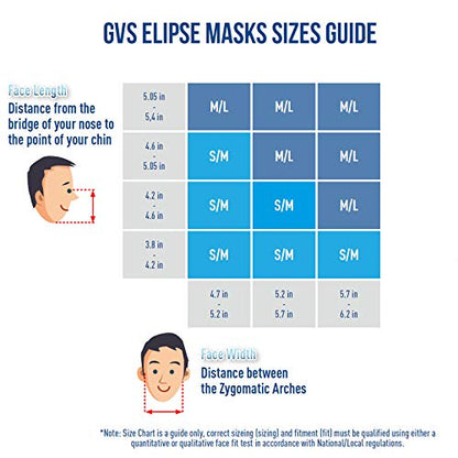 GVS SPR456 Elipse P100 Nuisance Dust Half Mask Respirator with replaceable and reusable filters included, Medium/Large, Blue - WoodArtSupply