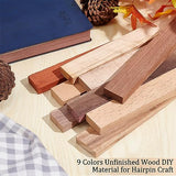 OLYCRAFT 9 Pcs 9 Colors Wood Pen Blanks Exotic Pen Blanks Kit Padauk Cherry Wood Black Walnut Maple Bench Rectangle Turning-Pen Blanks Unfinished OLYCRAFT