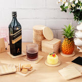 Hushee 96 Pcs Unfinished Wood Coasters 4 Inch Blank Wooden Coasters for Crafts with Non Slip Foam Pad Stickers Wooden Craft Coasters for DIY Stained Hushee