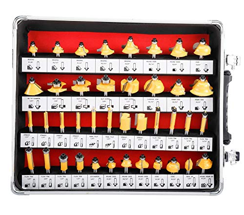 8milelake 100 pcs 1/4inches Shank Router Bit Set Tungsten Carbide Tips Woodworking Kit, Dovetails, Slot Cutters & Straight Router 8MILELAKE