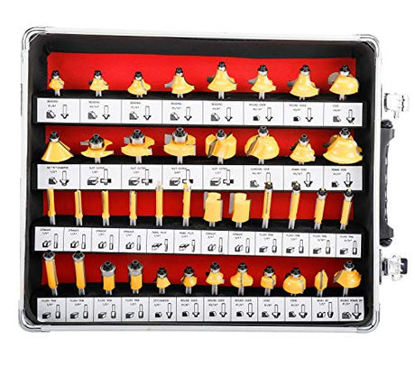 8milelake 100 pcs 1/4inches Shank Router Bit Set Tungsten Carbide Tips Woodworking Kit, Dovetails, Slot Cutters & Straight Router 8MILELAKE