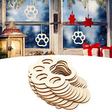 30 Pcs Unfinished Blank Wooden Bear Paw Shape Slices Discs DIY Craft Pieces Small Wooden Piece Embellishments for Wedding Christmas Party Pssopp