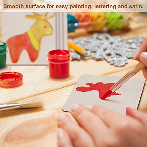 Fuyit Unfinished Wood Pieces, 50Pcs 3 x 3 Inch Blank Natural Wood Square Wooden Cutouts Board for DIY Crafts Painting, Scrabble Tiles, Coasters, Fuyit