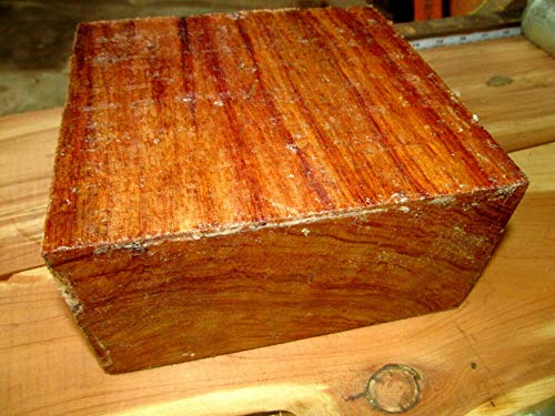 Parahita Store - 1 Pcs 6" X 6" X 2" Beautiful Exotic Kiln Dried Canarywood Platter Blank Lathe Turning - Premium Quality Wood - Wood Working -