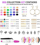 Gionlion Clay Beads Bracelet Making Kit, 8000PCS Preppy Clay Beads Letter Beads Spacer Beads and Charms Kit for Friendship Jewelry Making, Crafts Gionlion