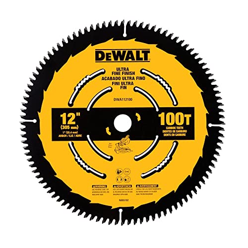 DEWALT Miter Saw Blade, 12 inch, 100 Tooth, Fine Finish, Ultra Sharp Carbide (DWA112100) DEWALT