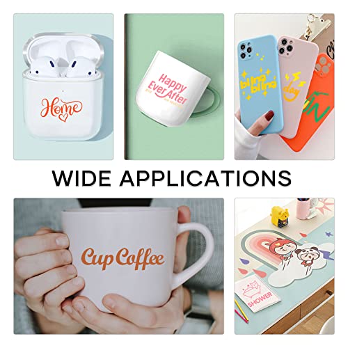 HTVRONT Permanent Adhesive Vinyl Sheets for Cricut Machine, 40 Sheets 12" x 12" Permanent Vinyl Bundle for Cups, Decals, Craft Projects HTVRONT