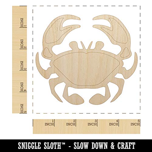 Crab Icon Unfinished Wood Shape Piece Cutout for DIY Craft Projects - 1/8 Inch Thick - 4.70 Inch Size Sniggle Sloth
