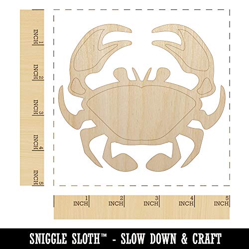 Crab Icon Unfinished Wood Shape Piece Cutout for DIY Craft Projects - 1/8 Inch Thick - 4.70 Inch Size