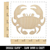 Crab Icon Unfinished Wood Shape Piece Cutout for DIY Craft Projects - 1/8 Inch Thick - 4.70 Inch Size Sniggle Sloth