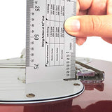 Alnicov Stainless Steel String Action Ruler Guitar Setup Gauge Luthier Measuring Tool with User Guide for Electric, Acoustic Bass Guitars Alnicov