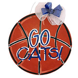 Basketball Cutout Unfinished Wood Sports Theme Locker Room Kids Room School Door Hanger MDF Shape Canvas Style 1 (12") Diverse Woodworking