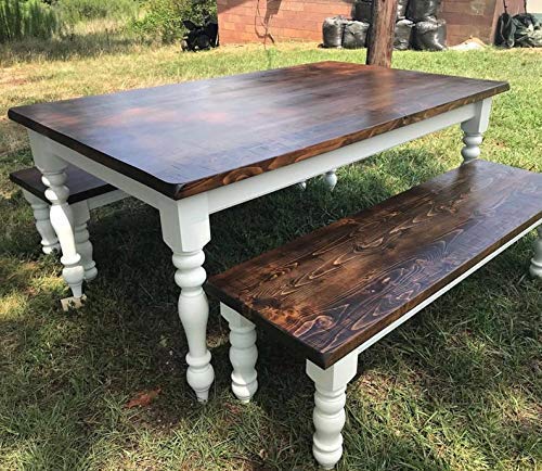 CAROLINA LEG CO. Chunky Farmhouse Table Legs - Unfinished - DIY Furniture - Turned Legs - Set of 4 - Dimensions: 3.5" x 29" CAROLINA LEG CO.