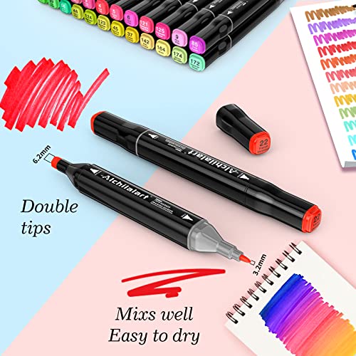 80-Colors Alcohol Based Markers, Alcohol Markers Set, Dual Tip Alcohol  Sketching Drawing Markers Animation for Adults Kids