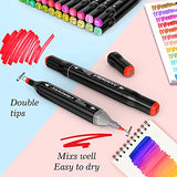 alchilalart 80-Colors Alcohol Based Markers, Alcohol Markers Set, Dual Tip Alcohol Sketching Drawing Markers Animation for Adults Kids alchilalart
