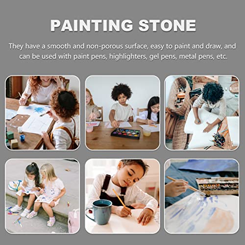TEHAUX 10pcs Painting Pebbles Rock Painting for Kids Drawing Stones Pebble Painting Kit Mandala Stones Kit Flat River Rocks for Craft Bundle River TEHAUX