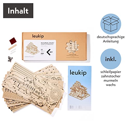 LEUKIP 3D Wooden Puzzles for Adults & Teens I Marbel Run Model Building Kit I DIY Gift for Boys Girls Age 14+, 3-d Puzzles, Wood 3D Puzzles for leukip