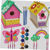 TEHAUX 1 Set House Lanyard Wind Chime kit Unfinished Arts Kits Kids Craft Wind Chime Ornament Wind Chime Pendant Decorations Wood Outdoor Child TEHAUX