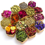 16 Bags Dried Flowers Herbs Kit for-Candle Soap Making,Perfect for Tea, Baking,Sachets & Fresh Fragrance,Lemon,Lavender,Pink RoseJasmine,Rose Oameusa