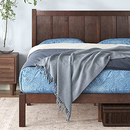 ZINUS Adrian Wood Rustic Style Platform Bed with Headboard, No Box Spring Needed, Wood Slat Support, Queen