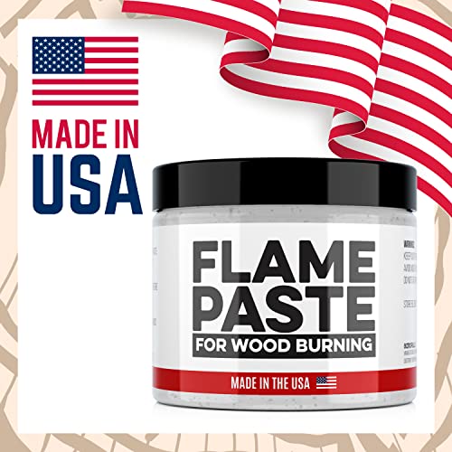 Flame Paste for Wood Burning - Clear - DIY Arts and Crafts Wood Burning Gel for Home or Office - Extra Strength Burn Paste Made in USA - 4 OZ Jar - Samorillo