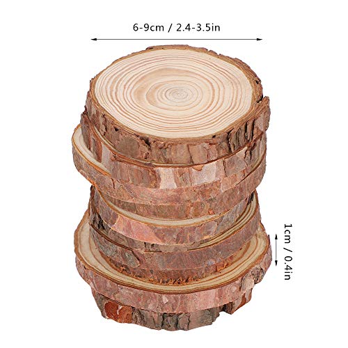 20Pcs Natural Wood Slices Round Log Discs DIY Wooden Circle Slices Unfinished Pine Wood Discs for DIY Crafting Photography Props Home Wedding