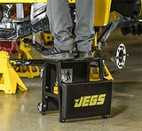 JEGS Mechanic Seat and Step Stool | 300 LBS Capacity | Padded Seat | Black Logo | Heavy-Duty Construction | Comfortable and Ergonomic Design | JEGS