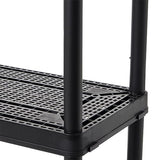 Gracious Living 14" x 32" x 54.5" 4-Shelf Tier Resin Multi-Purpose Medium Duty Indoor Garage Storage Organizer Shelves, Black Gracious Living